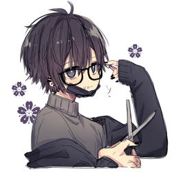 This is a pixiv picture whose title is 散髪.