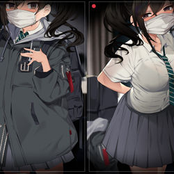 This is a pixiv picture whose title is 制服チャレンジ😆.