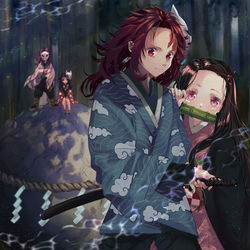 This is a pixiv picture whose title is 鬼滅の刃イラスト.