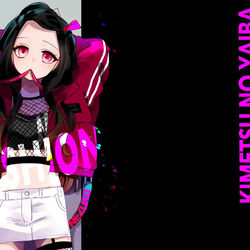 This is a pixiv picture whose title is 【1/12日輪5】鬼滅女子イラスト本.