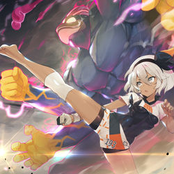This is a pixiv picture whose title is 勝負！.