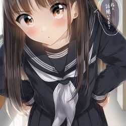 This is a pixiv picture whose title is 昼下がりはボーッとして、目線がやや下に行く。.