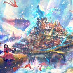 This is a pixiv picture whose title is 幽玄の空旅.
