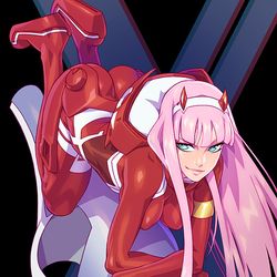 This is a pixiv picture whose title is Zero Two.