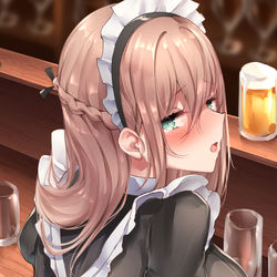 This is a pixiv picture whose title is 酔っぱらうと面倒くさくなるメイドさん.