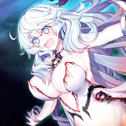 This is a pixiv picture whose title is 月女神の無垢な愛.