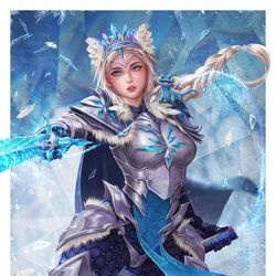 This is a pixiv picture whose title is Frozen Knight Elsa.