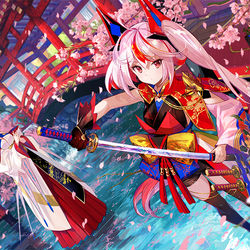 This is a pixiv picture whose title is 桜吹雪.