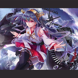 This is a pixiv picture whose title is 『勝手は・・榛名が許しませんっ・・!!』.