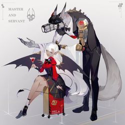 This is a pixiv picture whose title is master and servant.