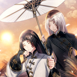 This is a pixiv picture whose title is 残花の涙.