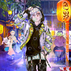 This is a pixiv picture whose title is 現代×鬼滅の刃.