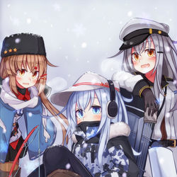 This is a pixiv picture whose title is ワカサギ釣り…？トリオ.
