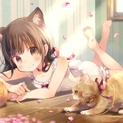 This is a pixiv picture whose title is ネコあそび２.