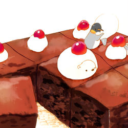 This is a pixiv picture whose title is キューブケーキ.