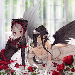 This is a pixiv picture whose title is Albedo & Shalltear.