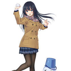 This is a pixiv picture whose title is 冬コートJK.