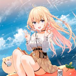 This is a pixiv picture whose title is 甘夏ちゃんと明太子.