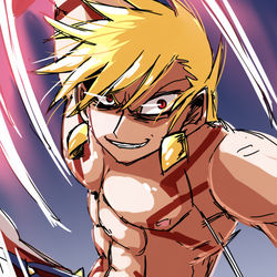 This is a pixiv picture whose title is 英雄王.