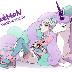 This is a pixiv picture whose title is ビートとガラルギャロップ.