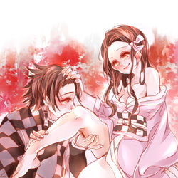 This is a pixiv picture whose title is ※炭ねず・童しのまとめ.