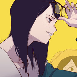 This is a pixiv picture whose title is 映像研.