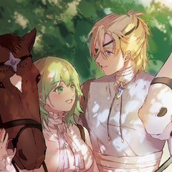 This is a pixiv picture whose title is 一起骑马.