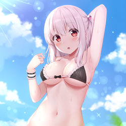 This is a pixiv picture whose title is メイドビキニのティッシュちゃん.