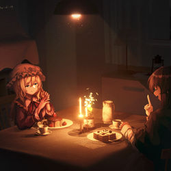 This is a pixiv picture whose title is 夜宵.
