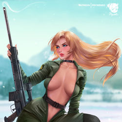 This is a pixiv picture whose title is Sniper Wolf.