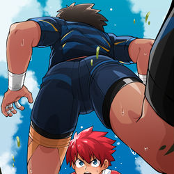This is a pixiv picture whose title is 習作「ラグビー２」.