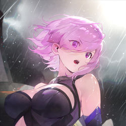 This is a pixiv picture whose title is 雨の中.