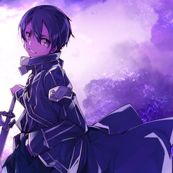 This is a pixiv picture whose title is 黒の剣士.