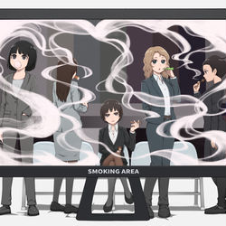 This is a pixiv picture whose title is 煙にまいてくれないか.