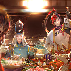 This is a pixiv picture whose title is 灯夜遊春.