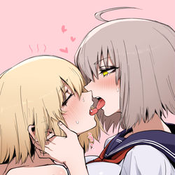 This is a pixiv picture whose title is 二人とも初キス.