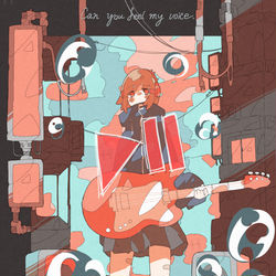 This is a pixiv picture whose title is 「1曲、聴いてって。」.