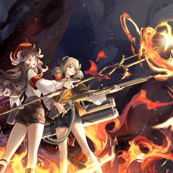 This is a pixiv picture whose title is 決戦.