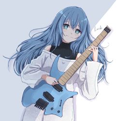 This is a pixiv picture whose title is 寝ギターLock🎸.