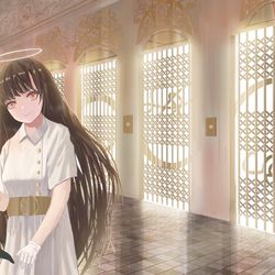 This is a pixiv picture whose title is 天国のエレベーターガール.