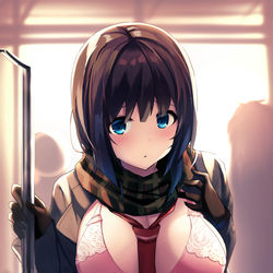 This is a pixiv picture whose title is 脱ぎブレザー娘.