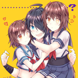 This is a pixiv picture whose title is 一加古＋二古鷹＝三○○？？.