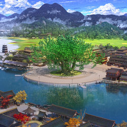 This is a pixiv picture whose title is Four season town.