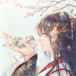 This is a pixiv picture whose title is 2020.