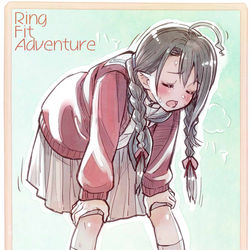 This is a pixiv picture whose title is リングフィット後の栞桜ちゃん.