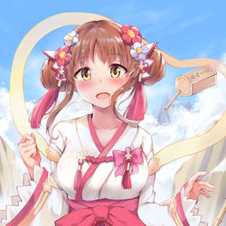 This is a pixiv picture whose title is 激走！スズメ♥.