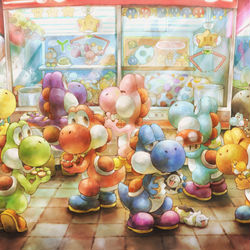 This is a pixiv picture whose title is Yoshi's Game Center.