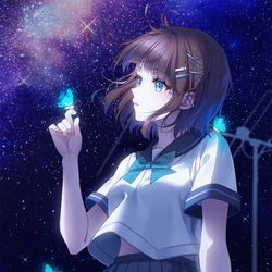 This is a pixiv picture whose title is 天の川の下🌌.
