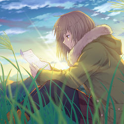 This is a pixiv picture whose title is 手紙.