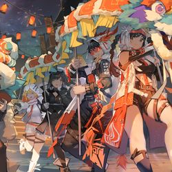This is a pixiv picture whose title is 【荒野行動】春節衣装イラスト.